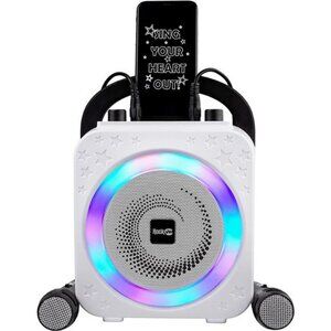 Bluetooth, 10Watt Speaker & Two Microphones, Black 5-Watt Karaoke Machine